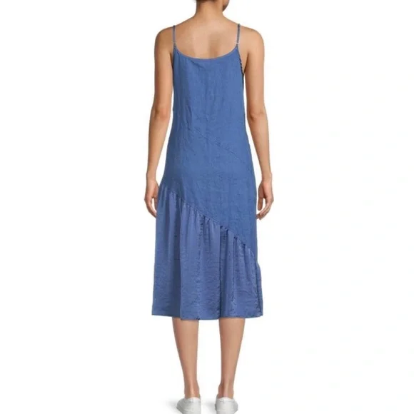 💥NWT💥 DKNY PURE White Chambray Slip Dress  Size Large - Picture 2 of 5